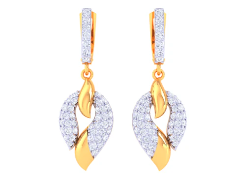Dise&ntilde;o de joyer&iacute;a 3D imprimible de pendientes con diamantes. Modelo 3D