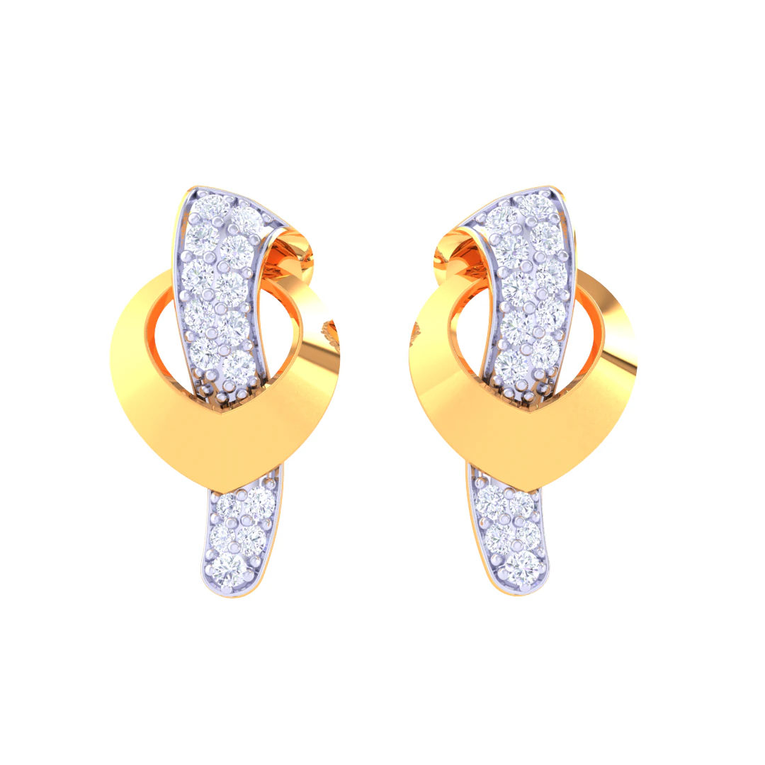 Printable 3D Jewelry design of Earrings with diamonds 3D Model .c4d .max .obj .3ds .fbx .stl .blend 