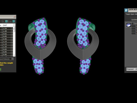 Printable 3D Jewelry design of Earrings with diamonds 3D Modell