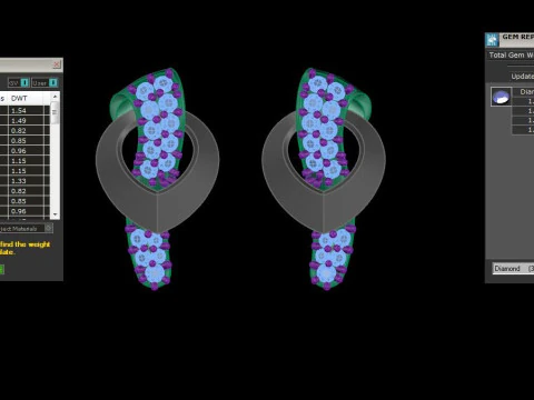 Printable 3D Jewelry design of Earrings with diamonds 3D Model
