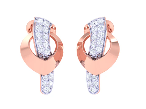 Printable 3D Jewelry design of Earrings with diamonds 3D Model