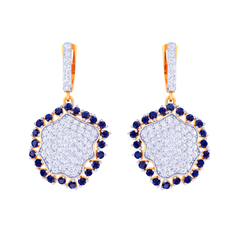 Printable 3D Jewelry design of Earrings with diamonds 3D 模型 .c4d .max .obj .3ds .fbx .stl .blend