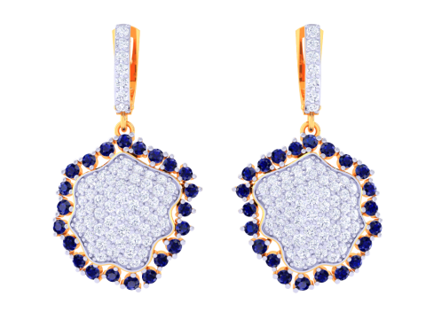 Printable 3D Jewelry design of Earrings with diamonds Model 3D