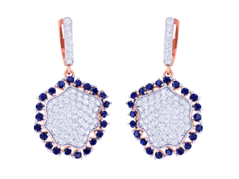 Printable 3D Jewelry design of Earrings with diamonds Modèle 3D