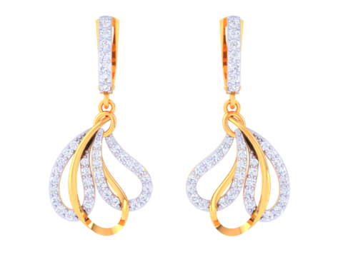Printable 3D Jewelry design of Earrings with diamonds 3D Модель