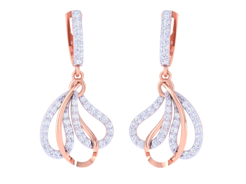 Printable 3D Jewelry design of Earrings with diamonds Modelo 3D