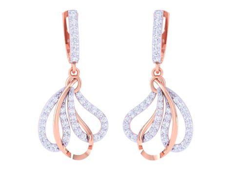 Printable 3D Jewelry design of Earrings with diamonds 3D Model