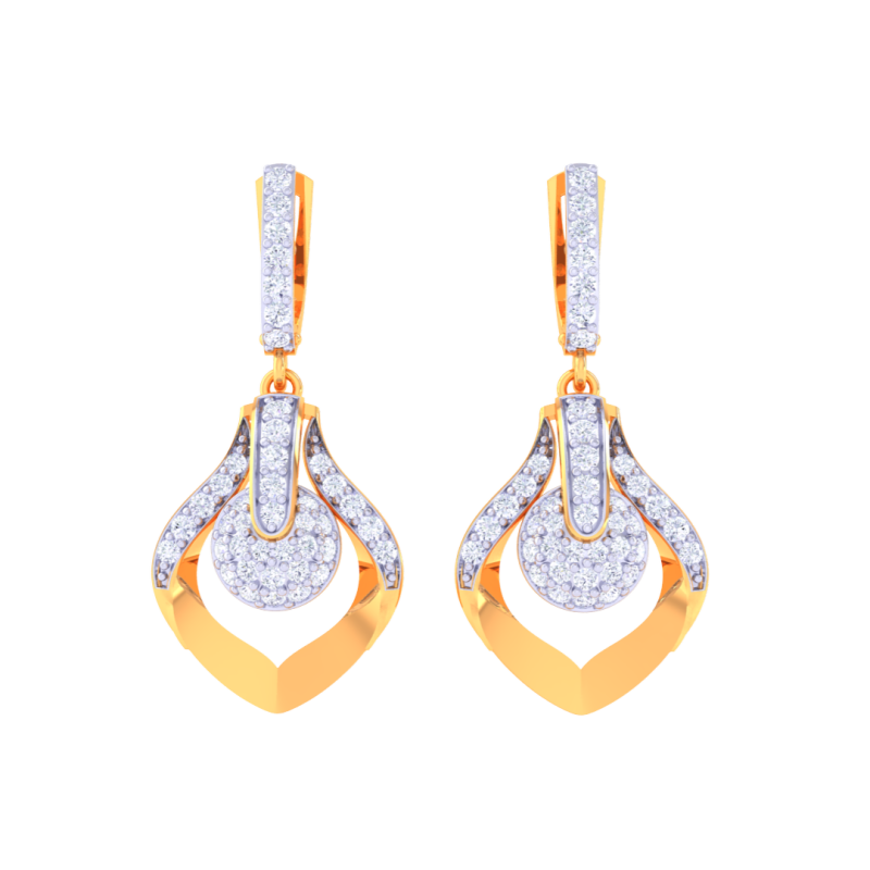 Printable 3D Jewelry design of Earrings with diamonds Modelo 3D .c4d .max .obj .3ds .fbx .stl .blend 