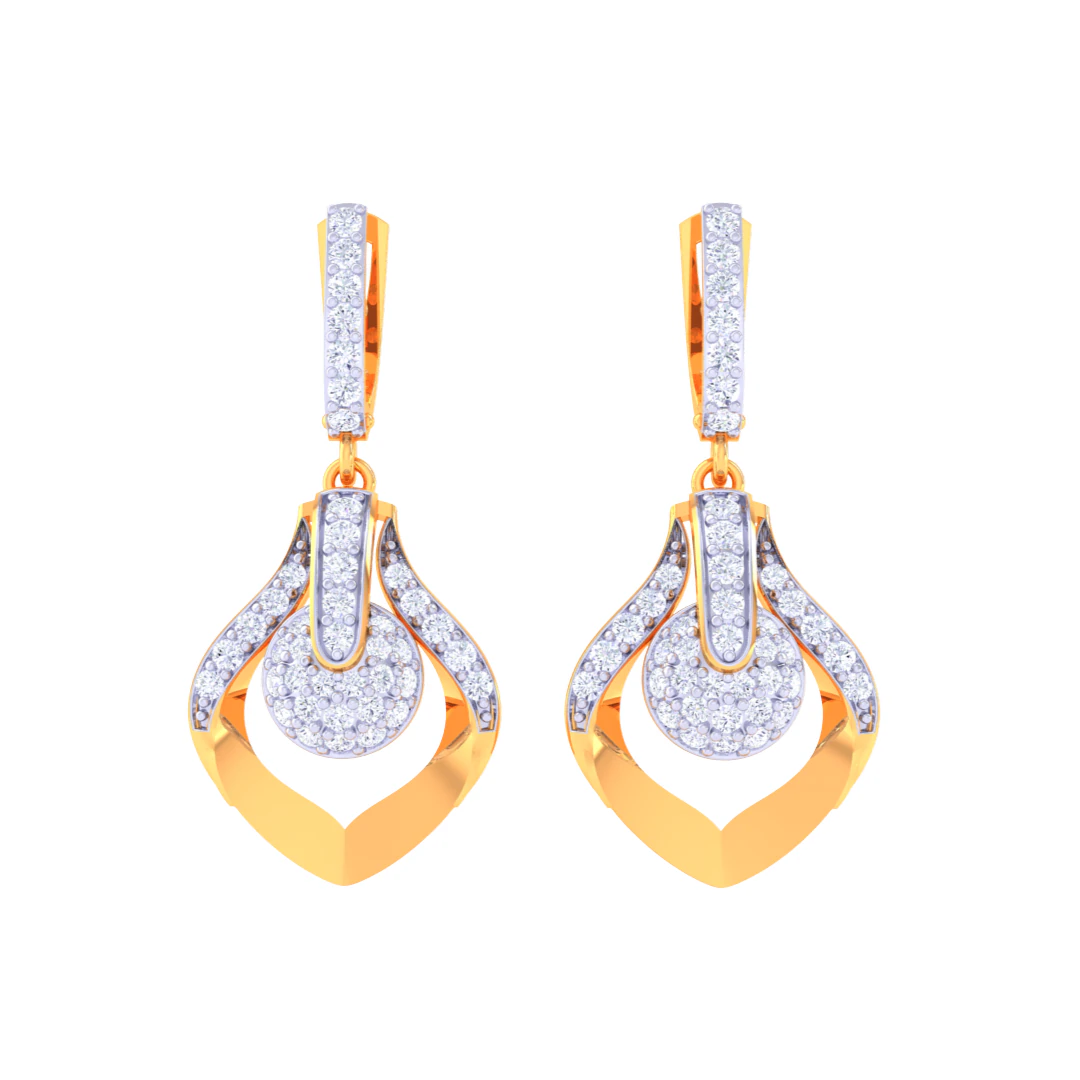 Printable 3D Jewelry design of Earrings with diamonds 3D Model .c4d .max .obj .3ds .fbx .stl .blend 