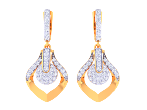 Printable 3D Jewelry design of Earrings with diamonds 3D Модель