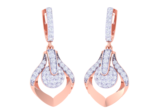Printable 3D Jewelry design of Earrings with diamonds Modelo 3D