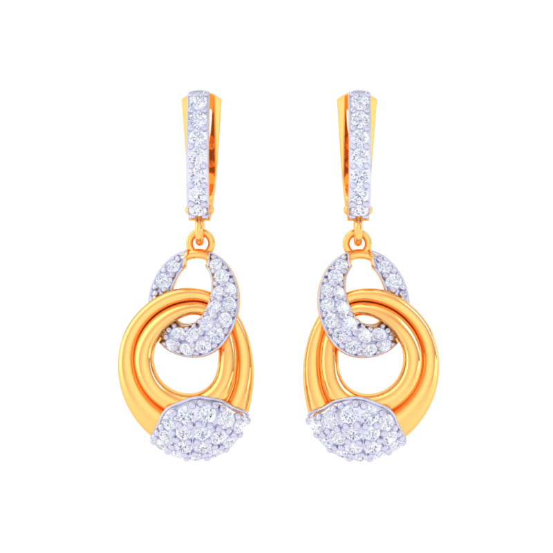 Printable 3D Jewelry design of Earrings with diamonds 3D Модель .c4d .max .obj .3ds .fbx .stl .blend