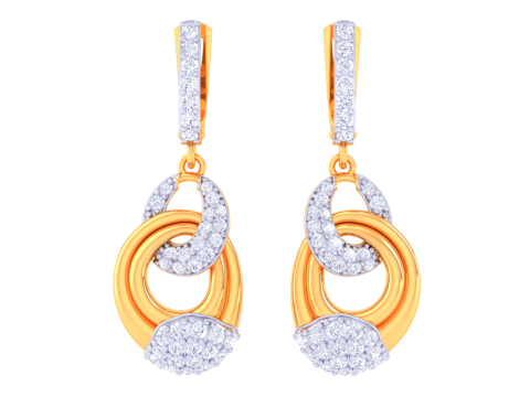 Printable 3D Jewelry design of Earrings with diamonds 3D Модель