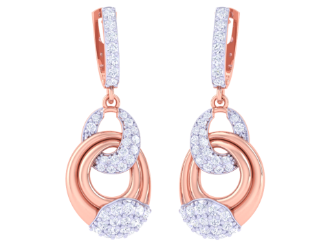 Printable 3D Jewelry design of Earrings with diamonds 3D Модель