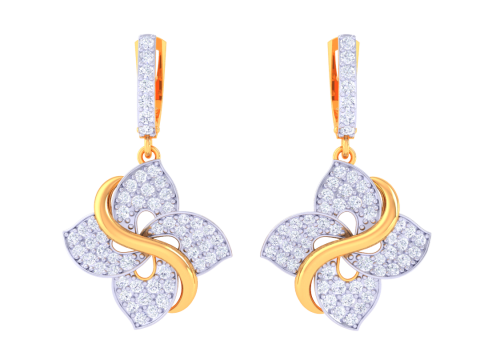 Printable 3D Jewelry design of Earrings with diamonds 3D 모델