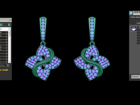 Printable 3D Jewelry design of Earrings with diamonds 3D Model