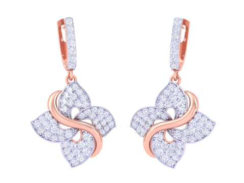 Printable 3D Jewelry design of Earrings with diamonds 3D Model