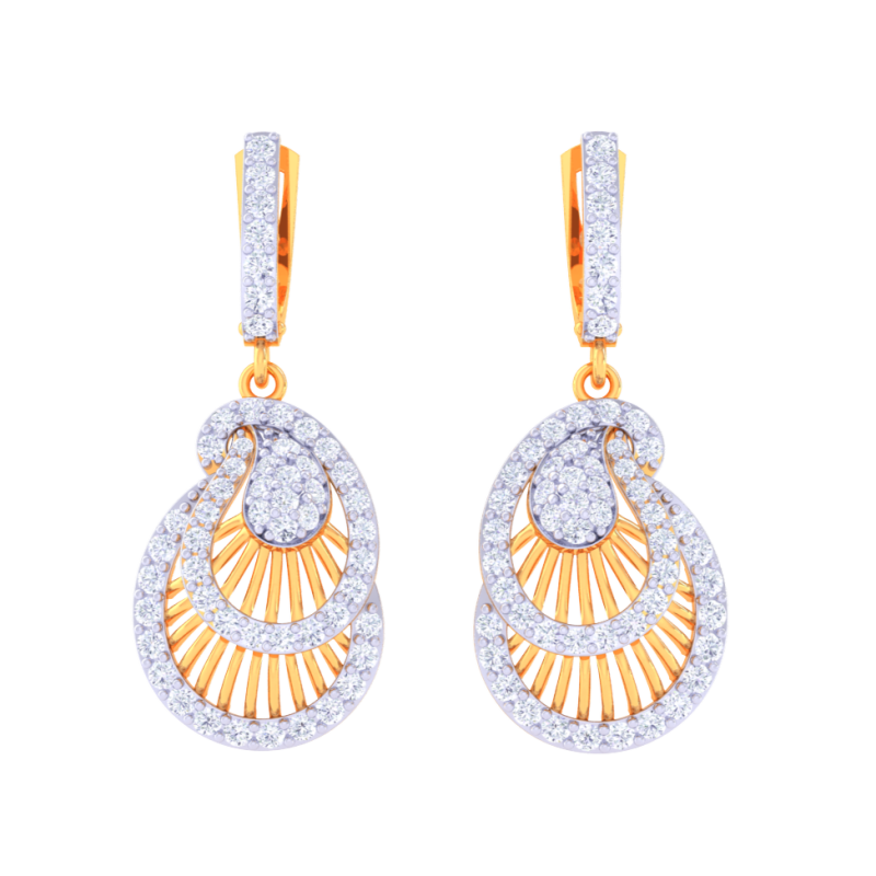 Printable 3D Jewelry design of Earrings with diamonds Modelo 3D .c4d .max .obj .3ds .fbx .stl .blend 