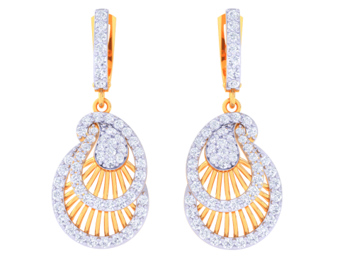 Printable 3D Jewelry design of Earrings with diamonds Model 3D