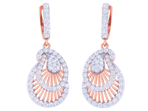 Printable 3D Jewelry design of Earrings with diamonds Modelo 3D