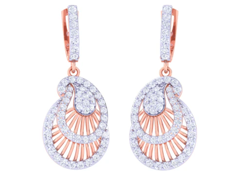 Printable 3D Jewelry design of Earrings with diamonds 3D Model
