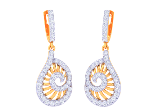 Printable 3D Jewelry design of Earrings with diamonds Modelo 3D