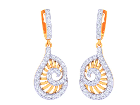 Printable 3D Jewelry design of Earrings with diamonds 3D Model
