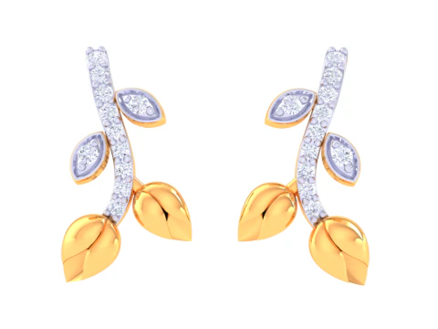 Druckbares 3D-Schmuckdesign von Ohrringen mit Diamanten 3D Modell