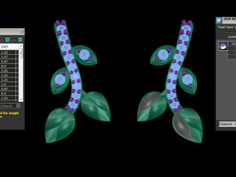 Printable 3D Jewelry design of Earrings with diamonds Modello 3D