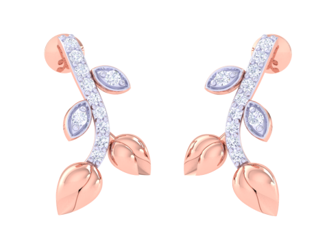 Printable 3D Jewelry design of Earrings with diamonds Modello 3D