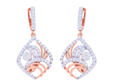 Printable 3D Jewelry design of Earrings with diamonds 3D 模型