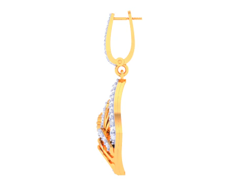 Printable 3D Jewelry design of Earrings with diamonds 3D Model