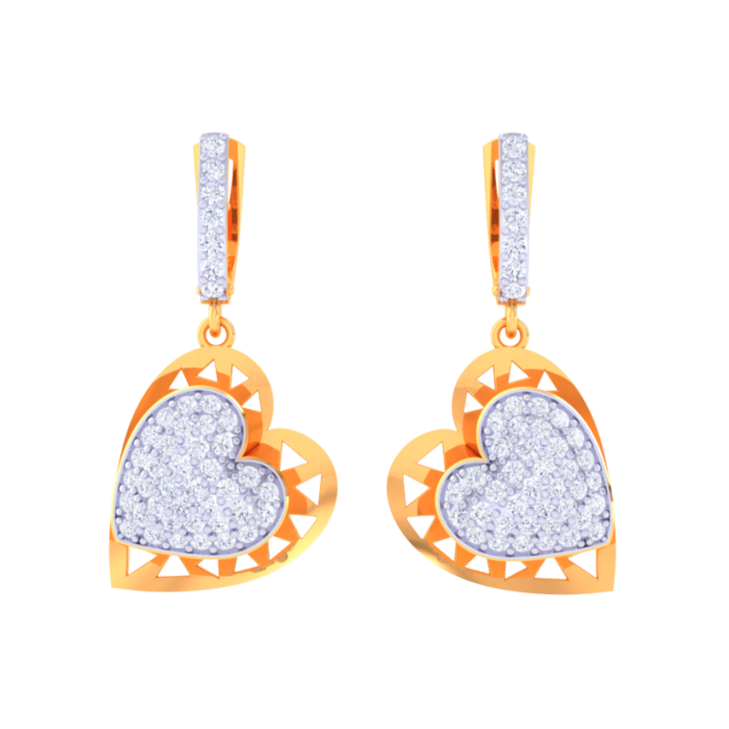 Printable 3D Jewelry design of Earrings with diamonds 3D Модель .c4d .max .obj .3ds .fbx .stl .blend