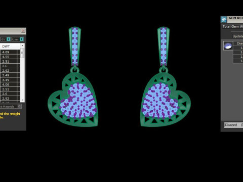 Printable 3D Jewelry design of Earrings with diamonds 3D Модель
