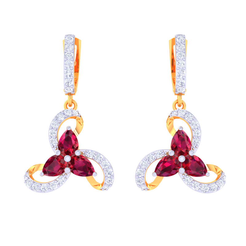 Printable 3D Jewelry design of Earrings with diamonds Modelo 3D .c4d .max .obj .3ds .fbx .stl .blend