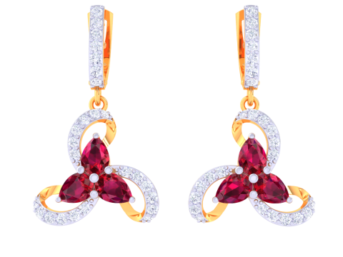 Printable 3D Jewelry design of Earrings with diamonds Model 3D