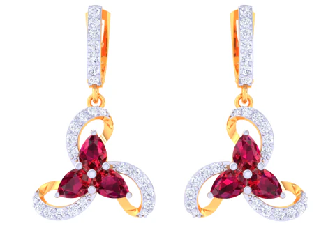 Printable 3D Jewelry design of Earrings with diamonds 3D Model