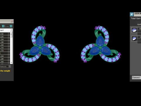 Printable 3D Jewelry design of Earrings with diamonds Modelo 3D