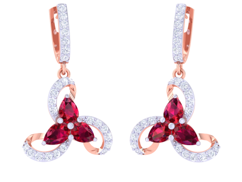 Printable 3D Jewelry design of Earrings with diamonds Modelo 3D