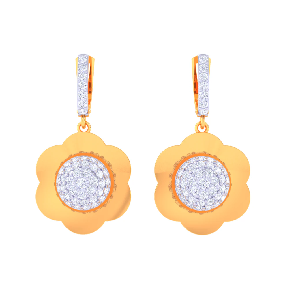 Printable 3D Jewelry design of Earrings with diamonds 3D Model .c4d .max .obj .3ds .fbx .stl .blend 