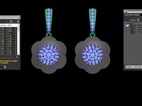 Printable 3D Jewelry design of Earrings with diamonds 3D Model