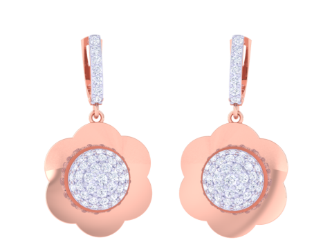 Printable 3D Jewelry design of Earrings with diamonds 3D Model