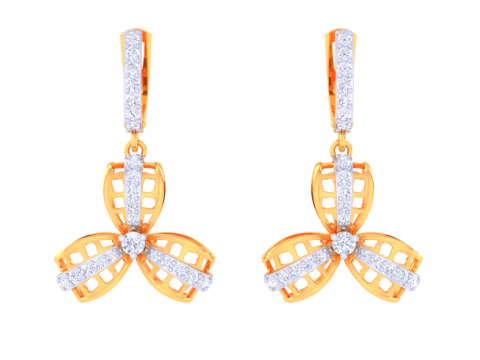 Printable 3D Jewelry design of Earrings with diamonds 3D Model