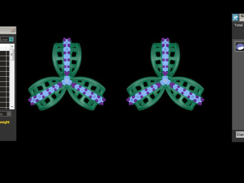 Printable 3D Jewelry design of Earrings with diamonds 3D Model
