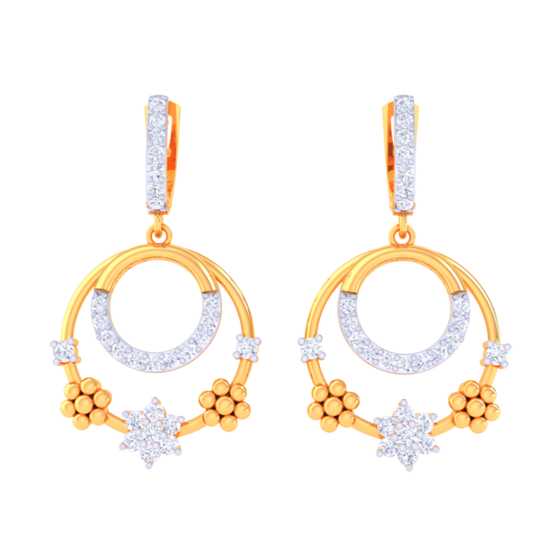 Printable 3D Jewelry design of Earrings with diamonds Model 3D .c4d .max .obj .3ds .fbx .stl .blend 