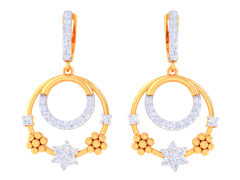 Printable 3D Jewelry design of Earrings with diamonds Modello 3D