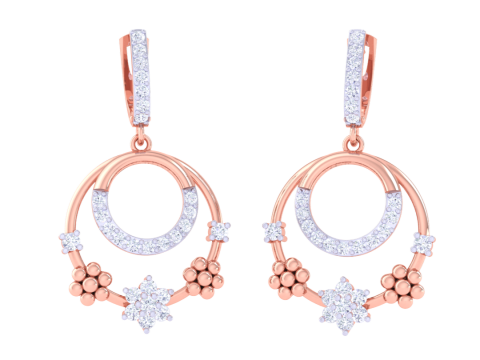 Printable 3D Jewelry design of Earrings with diamonds Model 3D