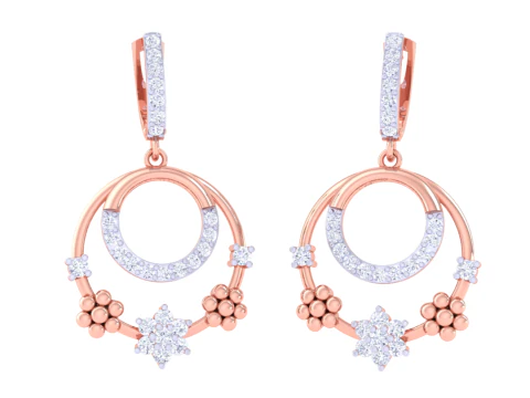 Printable 3D Jewelry design of Earrings with diamonds 3D Model