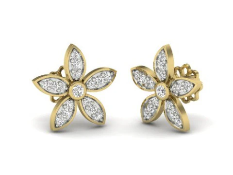 3D-дизайн ювелирных украшений: серьги с бриллиантами для печати 3D Модель