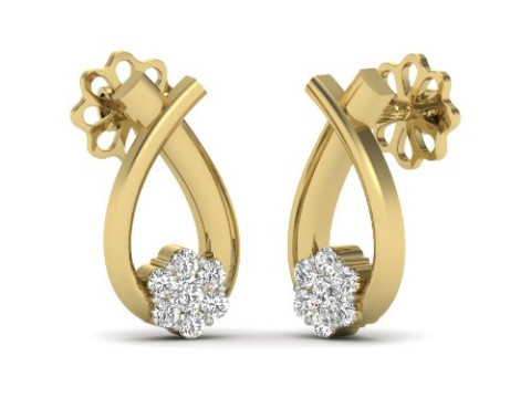 Printable 3D Jewelry design of Earrings with diamonds Model 3D